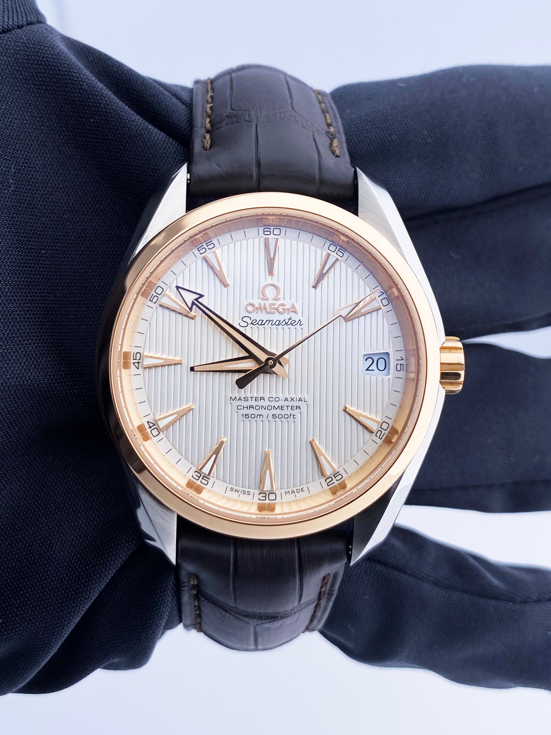 Omega Seamaster Co-Axial 231.23.42.21.02.001 Rose Gold Bezel Men's Watch
