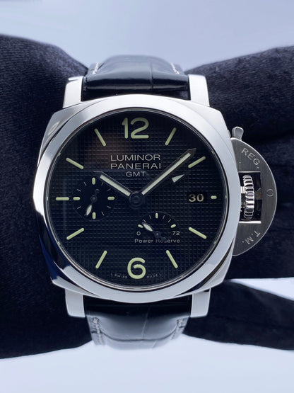 Panerai Luminor 1950 PAM00537 GMT Mens Watch With Box & Papers