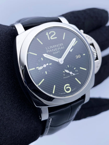 Panerai Luminor 1950 PAM00537 GMT Mens Watch With Box & Papers