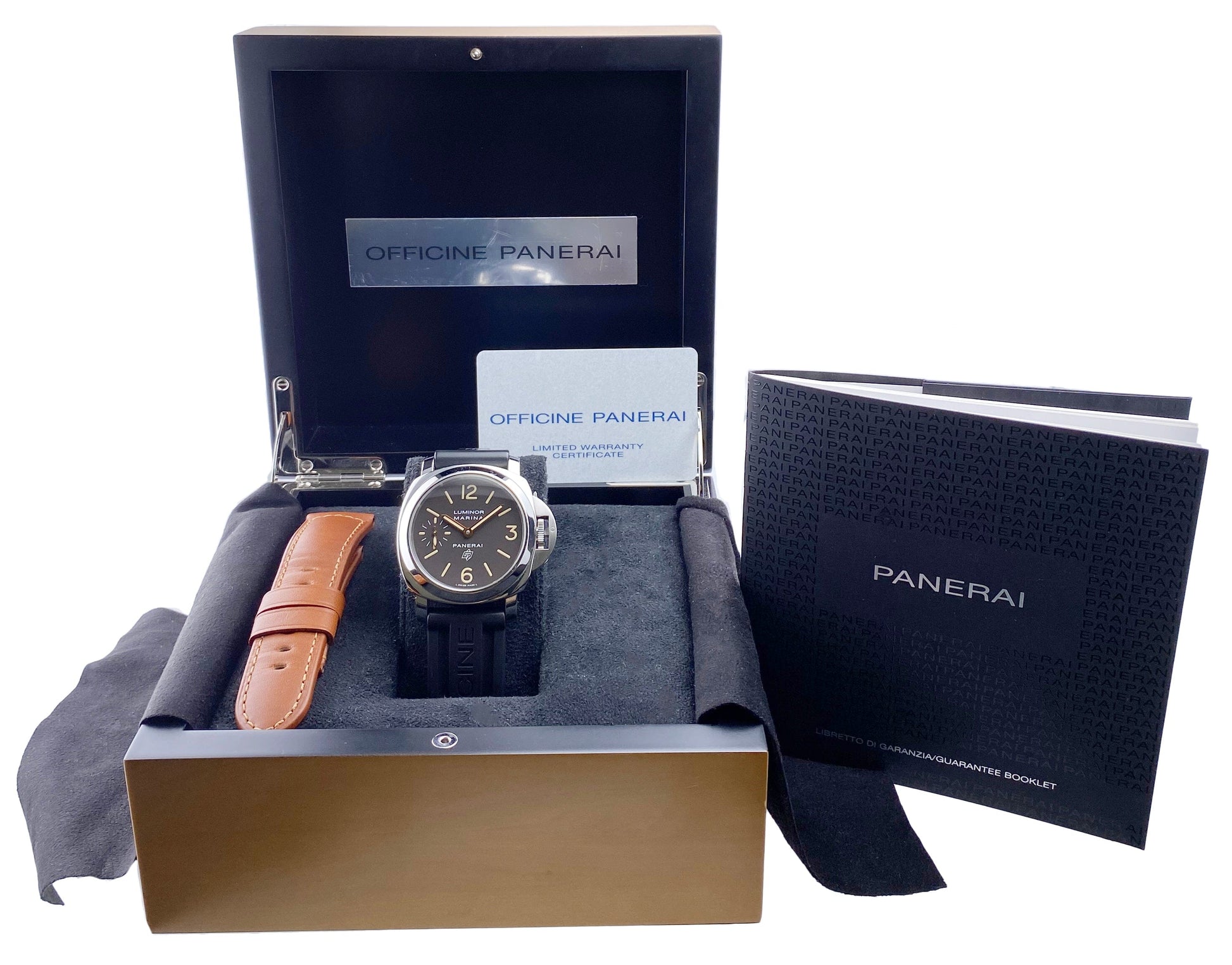 Panerai Luminor Marina Logo Acciaio PAM00623 Brown Dial Mens Watch Box Papers