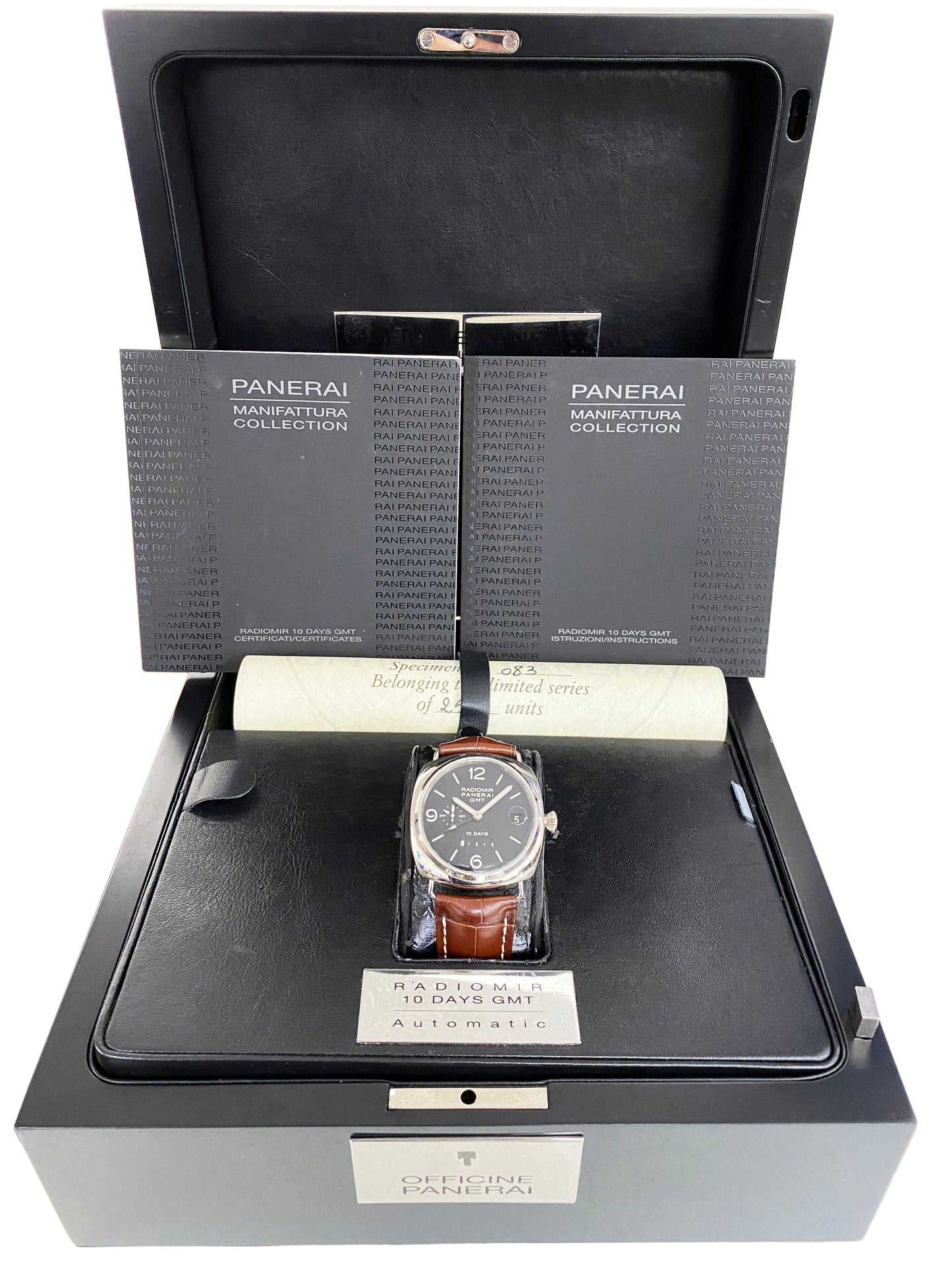 Panerai Radiomir 10 Day GMT PAM00235 Mens Watch Box Papers