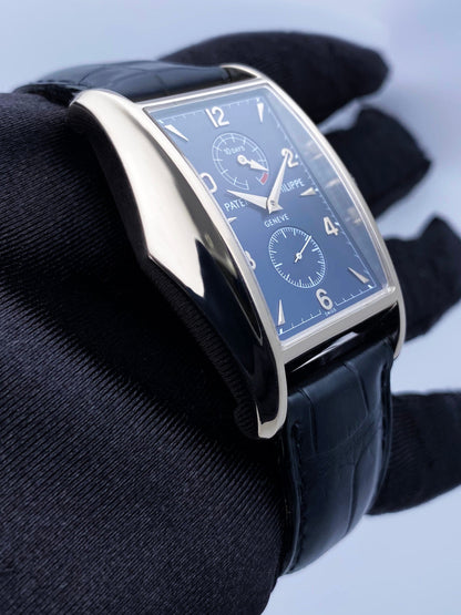 Patek Philippe 10-Day 5100G Bule Dial Mens Watch Box Papers