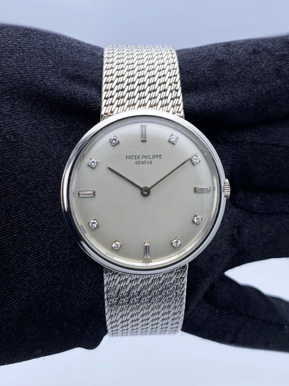Patek Philippe Calatrava 2591 Diamond Dial Platinum Mens Watch - Watches