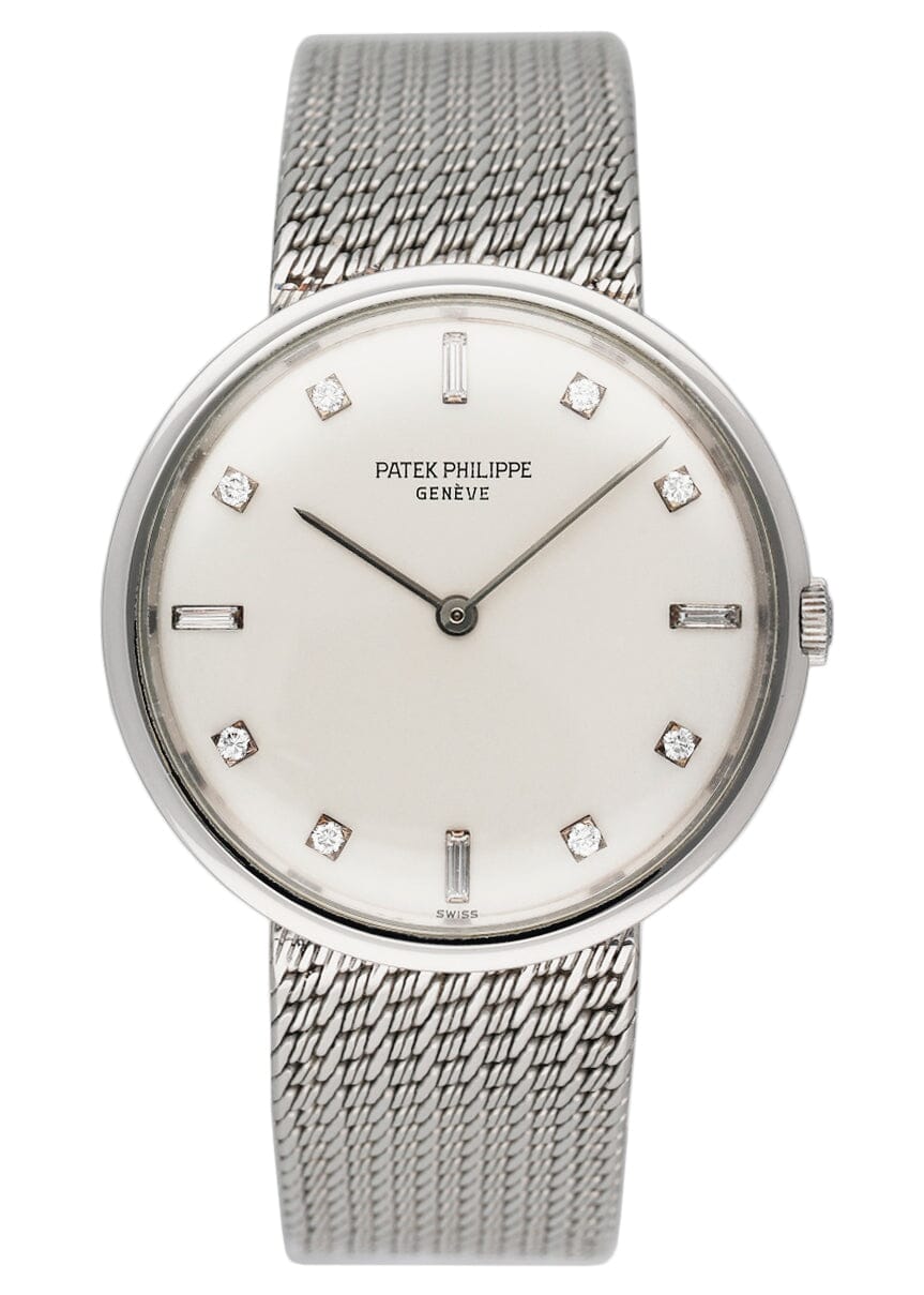 Patek Philippe Calatrava 2591 Diamond Dial Platinum Mens Watch - Watches