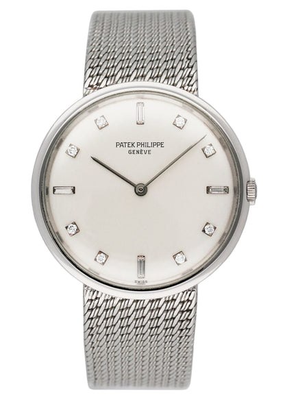 Patek Philippe Calatrava 2591 Diamond Dial Platinum Mens Watch - Watches