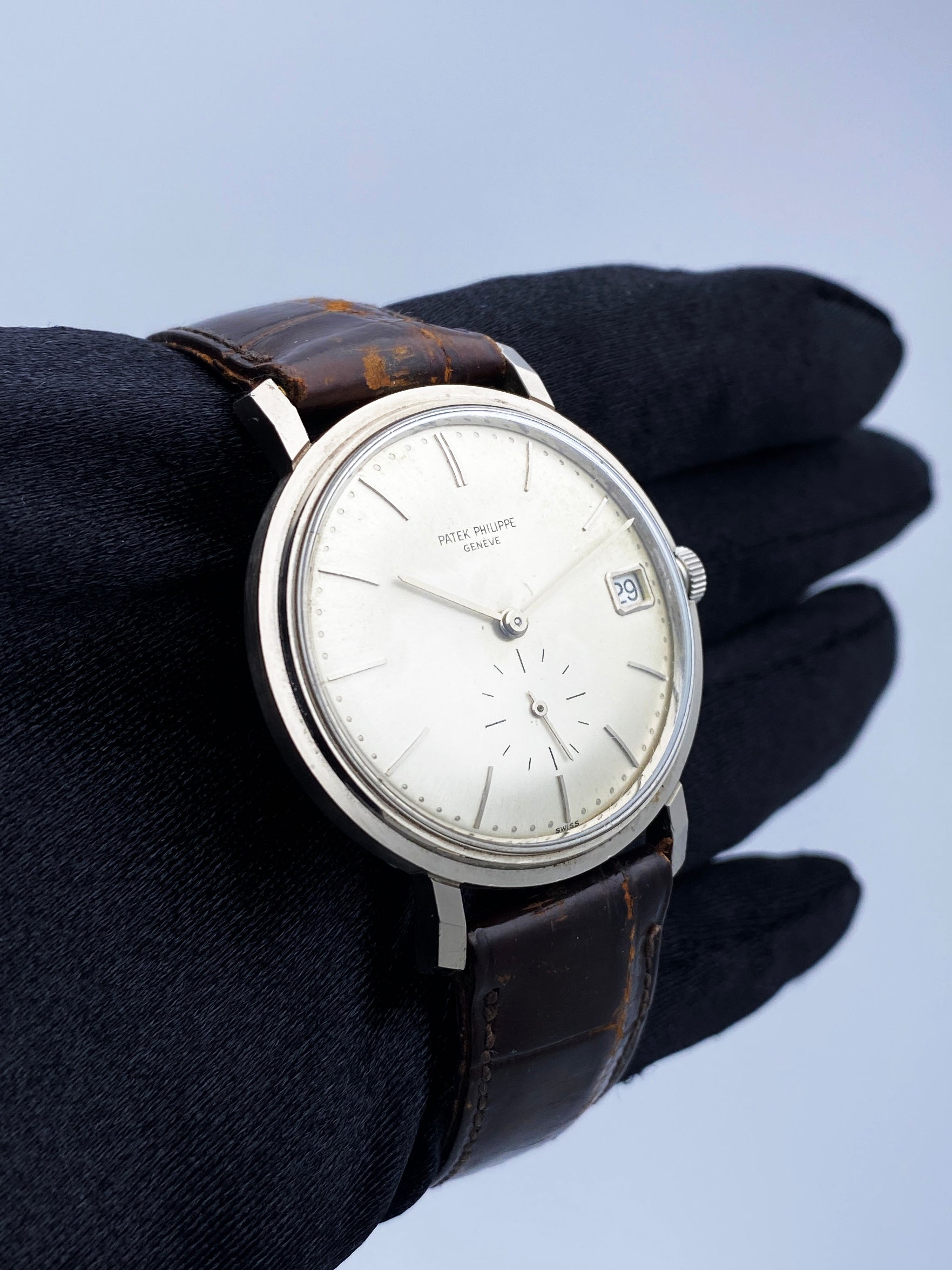 Patek Philippe Calatrava 3445G 18K White Gold Mens Watch