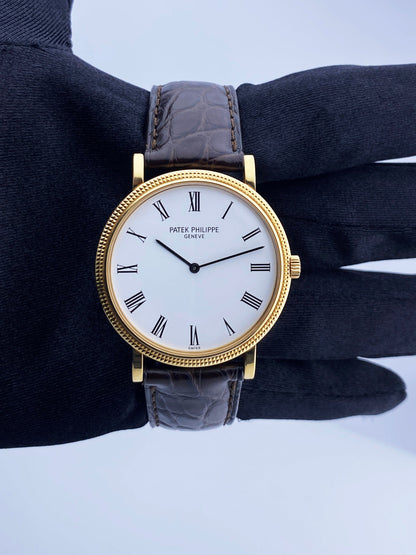 Patek Philippe Calatrava 5120J 18K Yellow Gold Mens Watch Box Papers