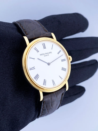 Patek Philippe Calatrava 5120J 18K Yellow Gold Mens Watch Box Papers