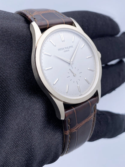 Patek Philippe Calatrava 5196G 18K White Gold Mens Watch Box Papers