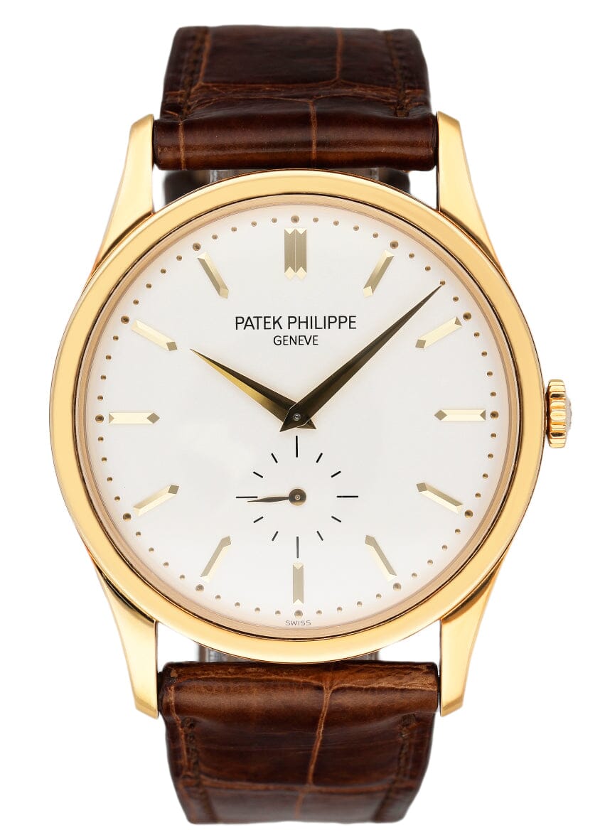 Patek Philippe Calatrava 5196J 18K Yellow Gold Mens Watch Box Papers - Virtual