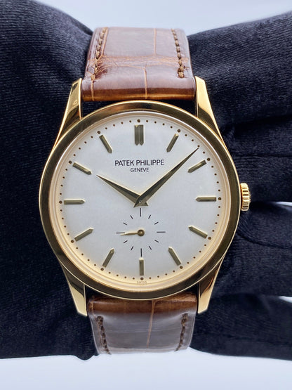 Patek Philippe Calatrava 5196J 18K Yellow Gold Mens Watch Box Papers - Virtual