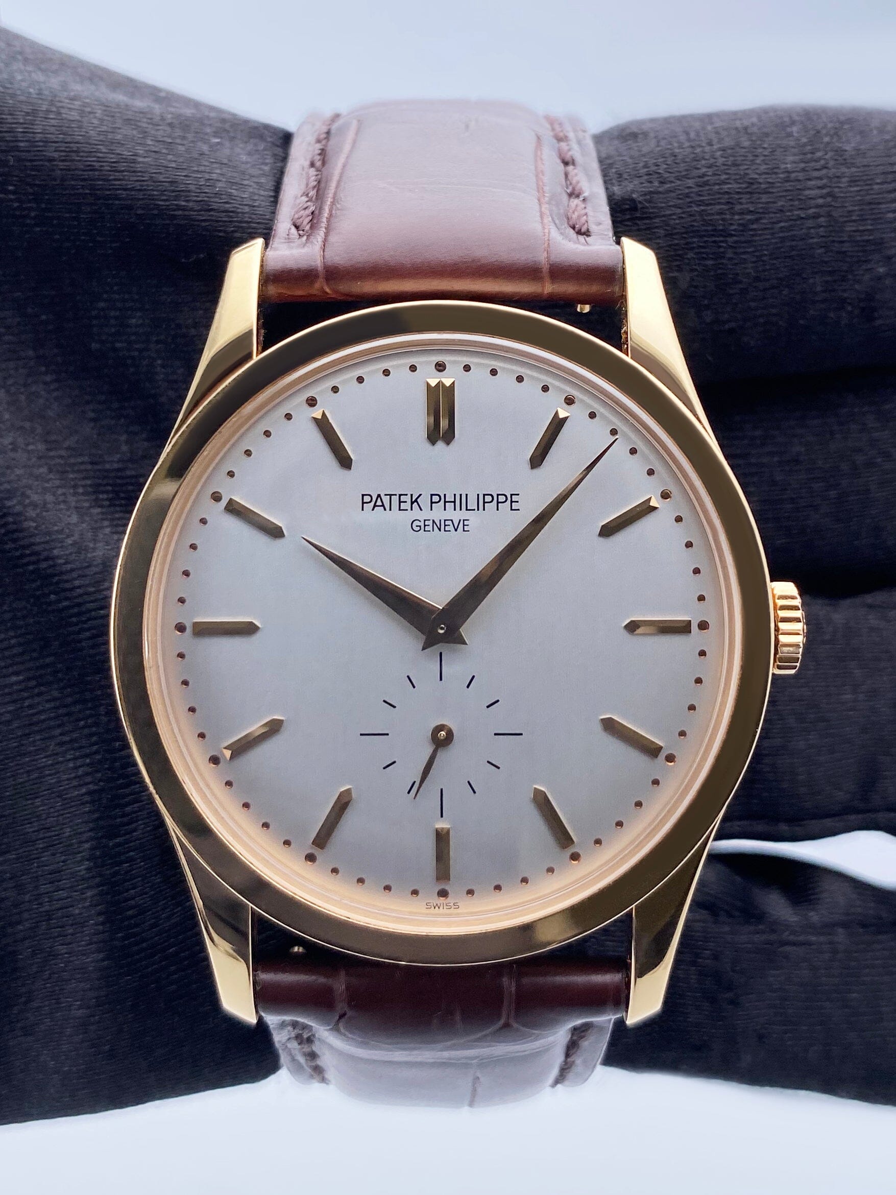 Patek Philippe Calatrava 5196R 18K Rose Gold Mens Watch Box Papers