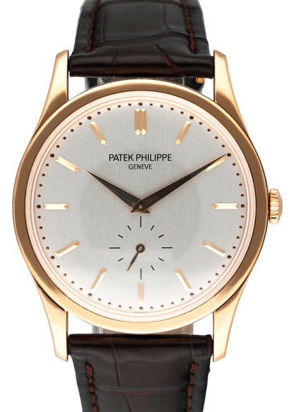 Patek Philippe Calatrava 5196R 18K Rose Gold Mens Watch Papers