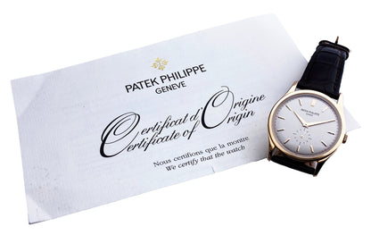 Patek Philippe Calatrava 5196R 18K Rose Gold Mens Watch Papers