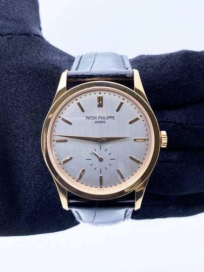 Patek Philippe Calatrava 5196R 18K Rose Gold Mens Watch With Papers