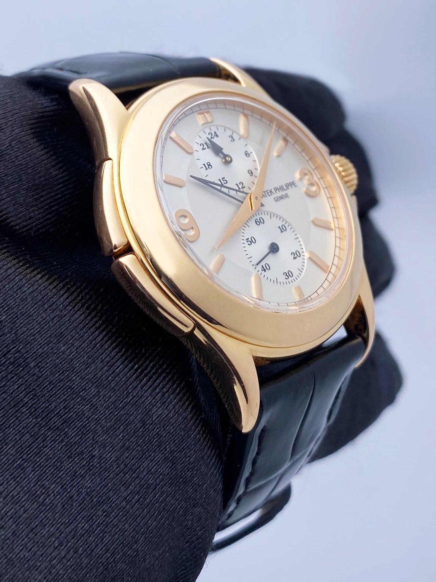 Patek Philippe Calatrava Travel Time 5134R 18K Rose Gold Mens Watch - Wristwatch