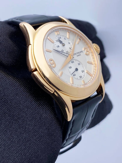 Patek Philippe Calatrava Travel Time 5134R 18K Rose Gold Mens Watch - Wristwatch