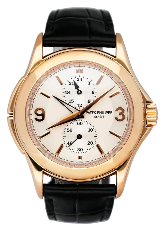 Patek Philippe Calatrava Travel Time 5134R 18K Rose Gold Mens Watch - Wristwatch