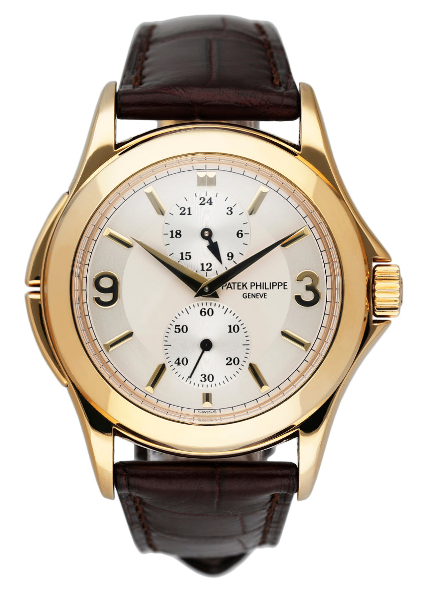 Patek Philippe Calatrava Travel Time 5134J 18K Yellow Gold Mens Watch - Wristwatch