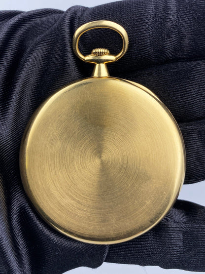 Patek Philippe & Cie Black Dial 18K Yellow Gold Openface Pocket Watch - Watches