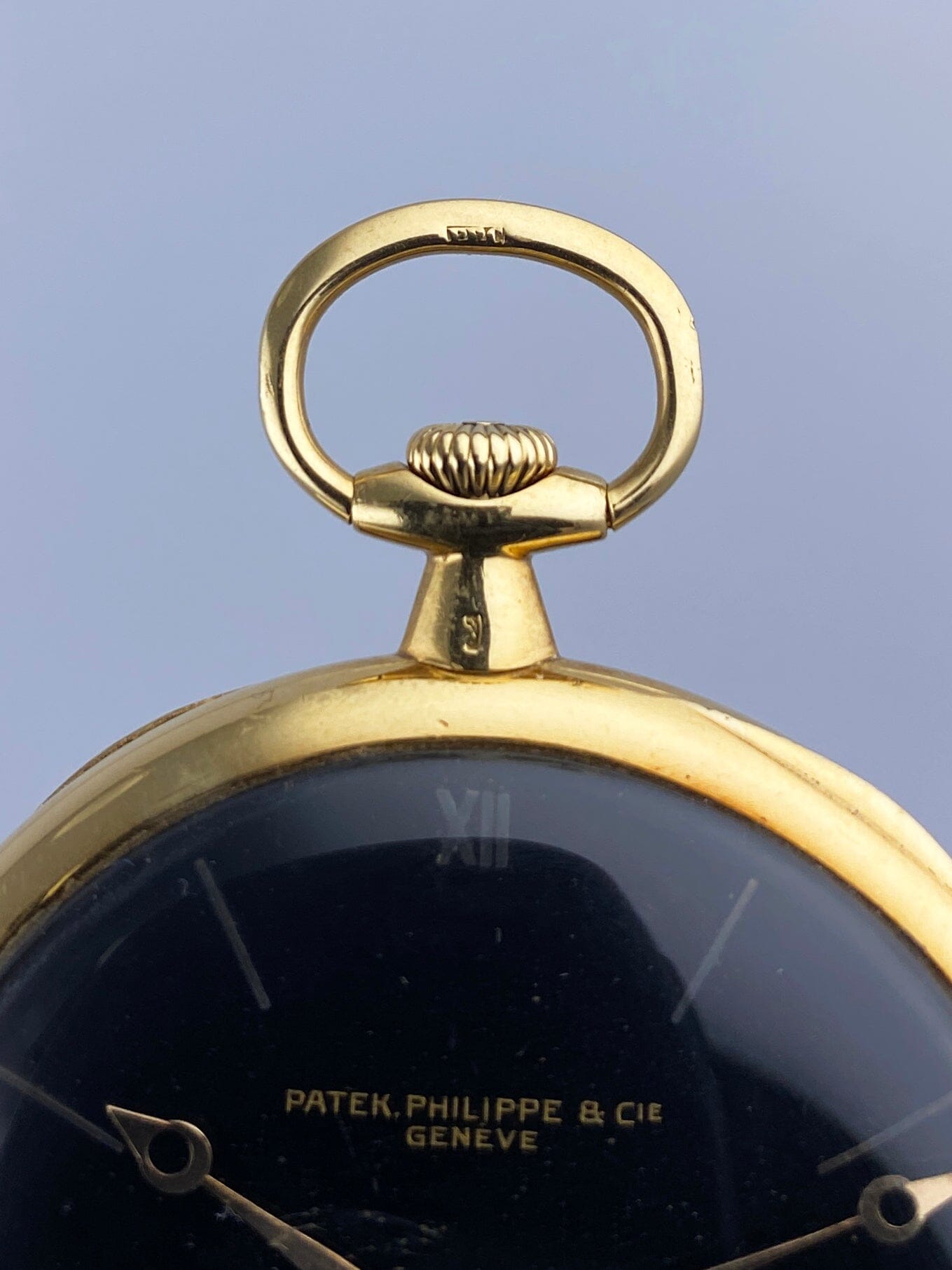 Patek Philippe & Cie Black Dial 18K Yellow Gold Openface Pocket Watch - Watches
