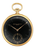 Patek Philippe & Cie Black Dial 18K Yellow Gold Openface Pocket Watch - Watches