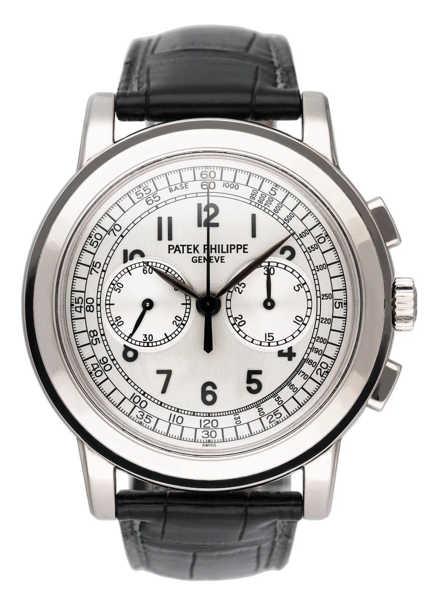 Patek Philippe Complications Chronograph 5070G Silver Dial Mens Watch Box Papers