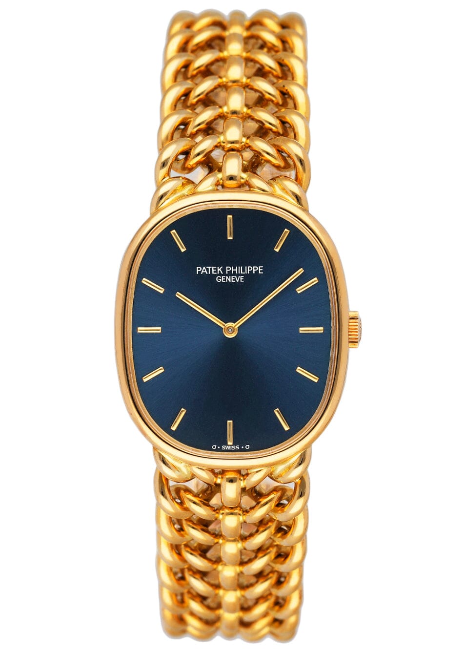 Patek Philippe Ellipse 3848/019 Blue Dial 18K Yellow Gold Ladies Watch With Papers - Virtual