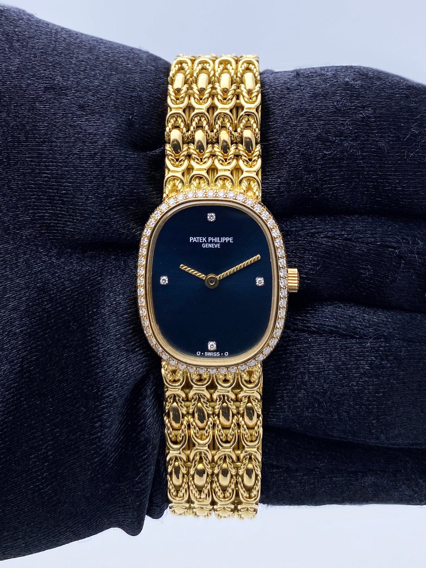 Patek Philippe Ellipse 4698/1 Diamond 18K Yellow Gold Ladies Watch With Archives