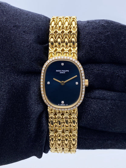 Patek Philippe Ellipse 4698/1 Diamond 18K Yellow Gold Ladies Watch With Archives