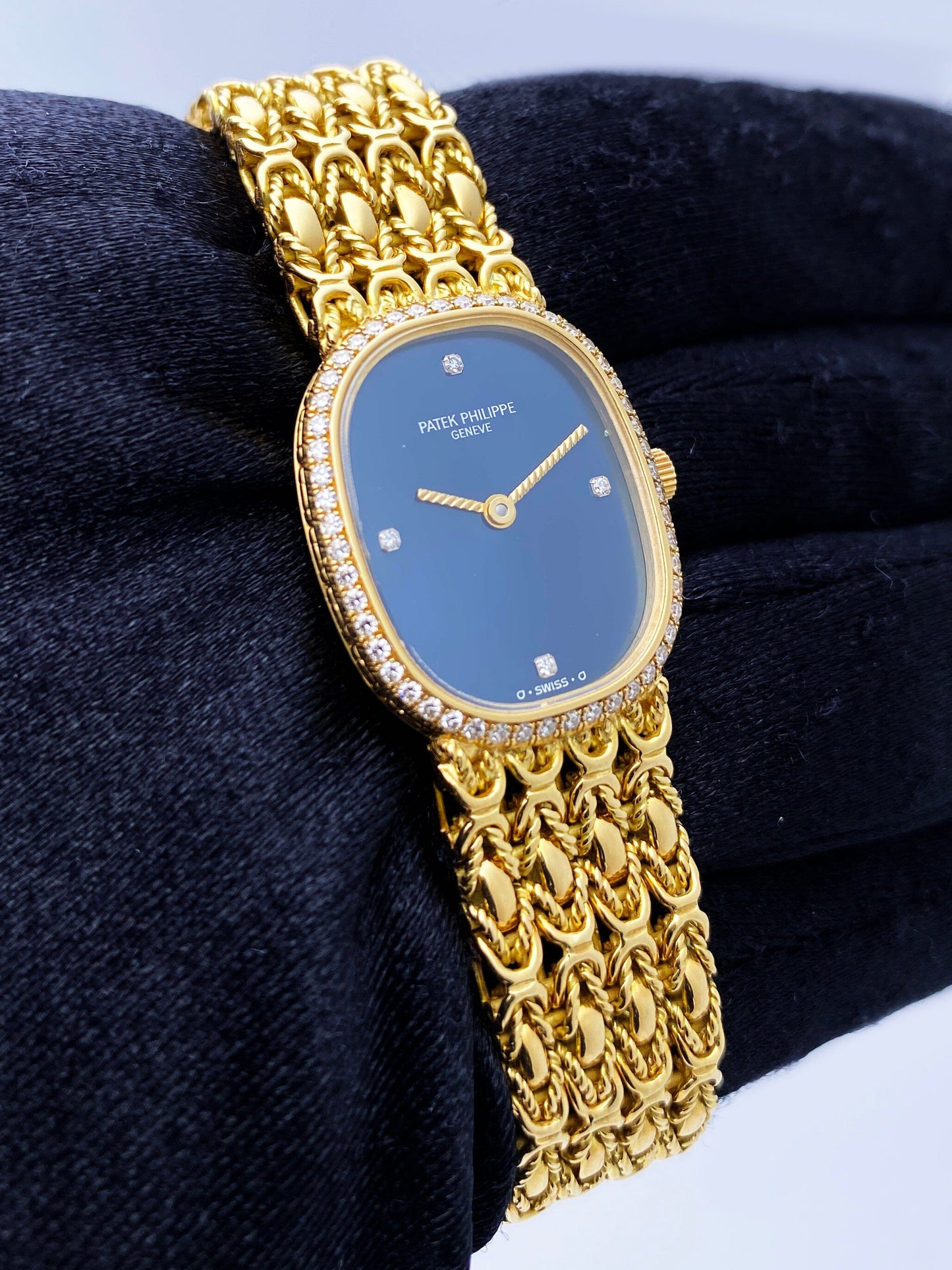 Patek Philippe Ellipse 4698/1 Diamond 18K Yellow Gold Ladies Watch With Archives