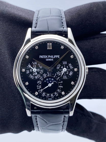 Patek Philippe Grand Complications 5140P Diamond Black Dial Mens Watch Box Papers