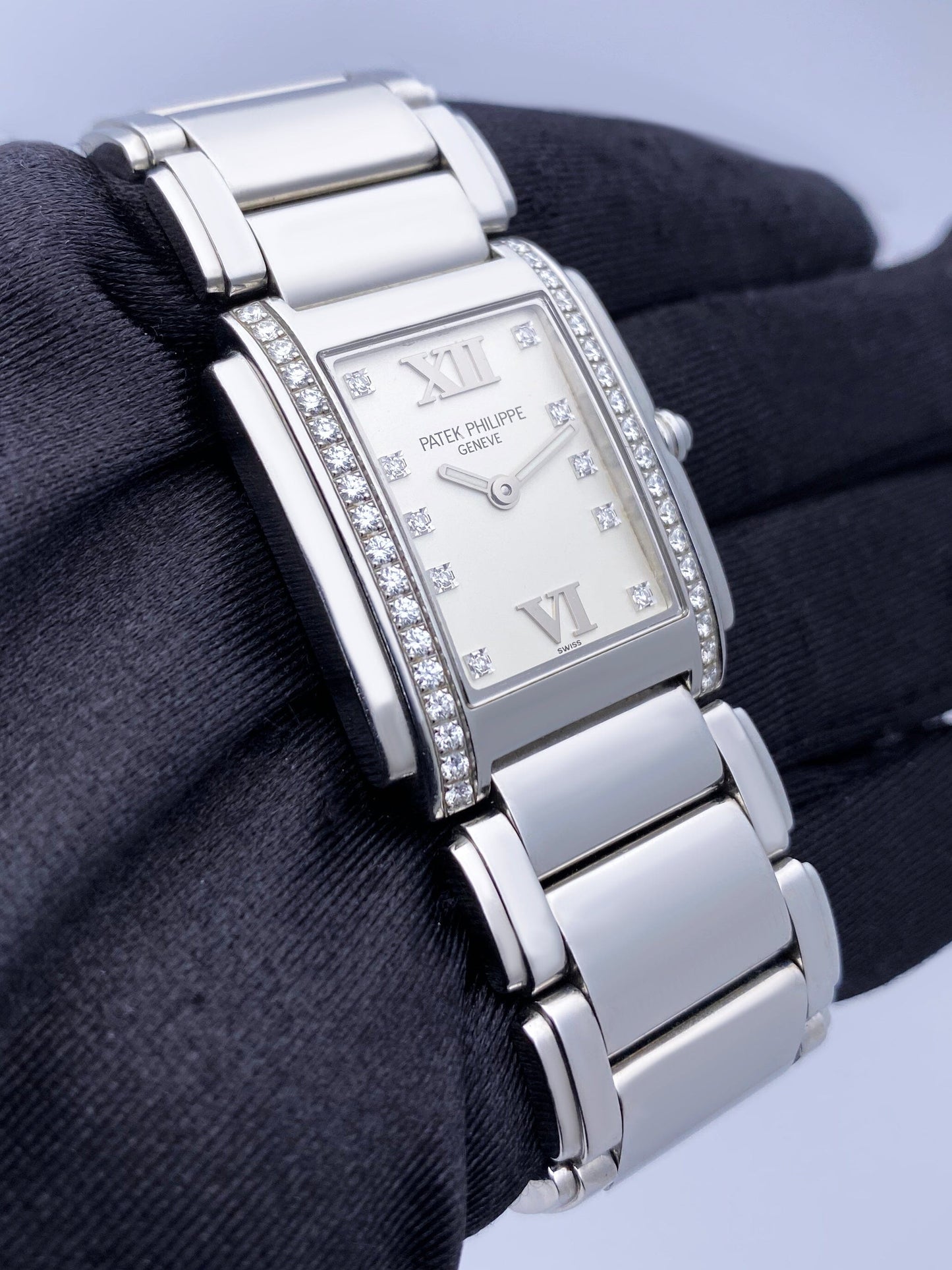 Patek Philippe Twenty-4 4910 Diamond White Dial Ladies Watch With Papers - Watches