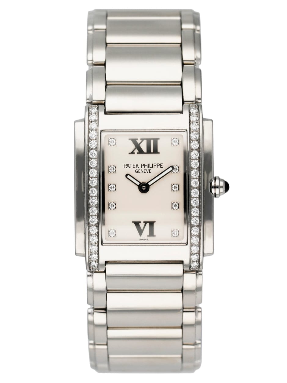 Patek Philippe Twenty-4 4910 Diamond White Dial Ladies Watch With Papers - Watches
