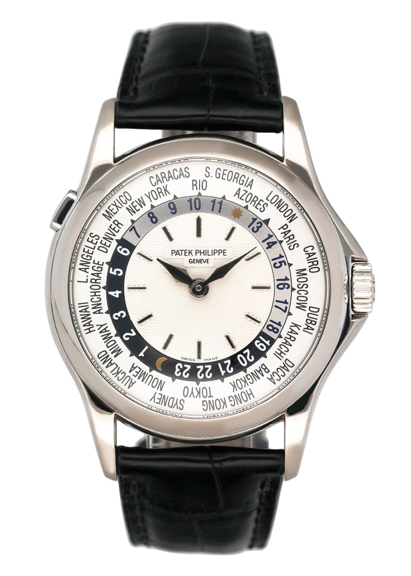 Patek Philippe World Time 5110G 18K White Gold Mens Watch With Archives - Watches
