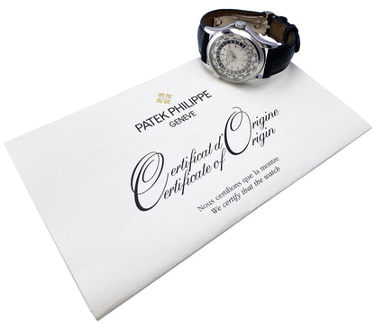 Patek Philippe World Time 5110G 18K White Gold Mens Watch With Papers