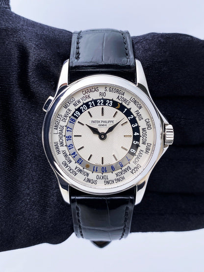 Patek Philippe World Time 5110G 18K White Gold Mens Watch With Papers