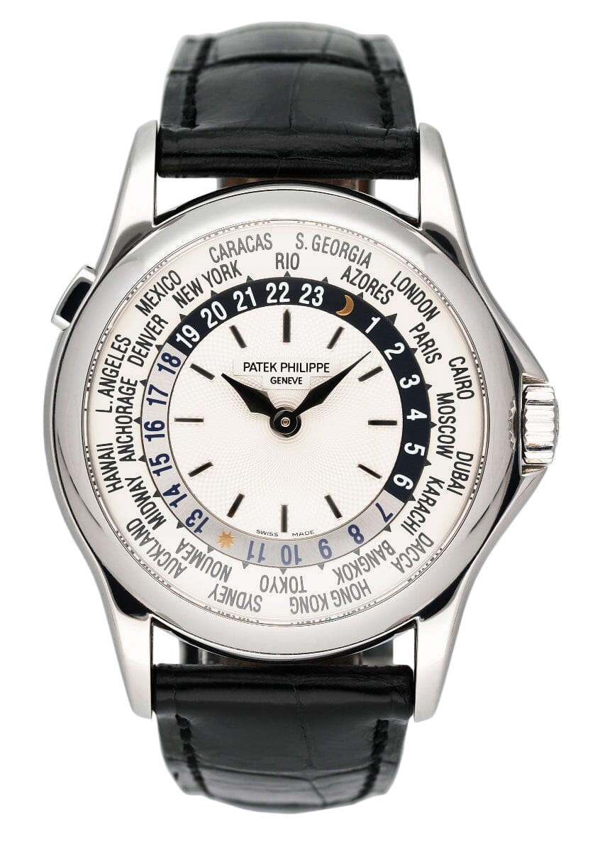Patek Philippe World Time 5110G 18K White Gold Mens Watch With Papers