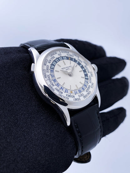 Patek Philippe World Time 5110G 18K White Gold Mens Watch With Papers
