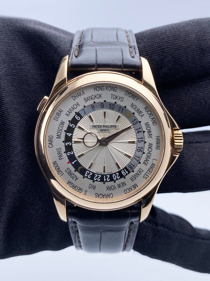 Patek Philippe World Time 5130R 18K Rose Gold Mens Watch With Papers