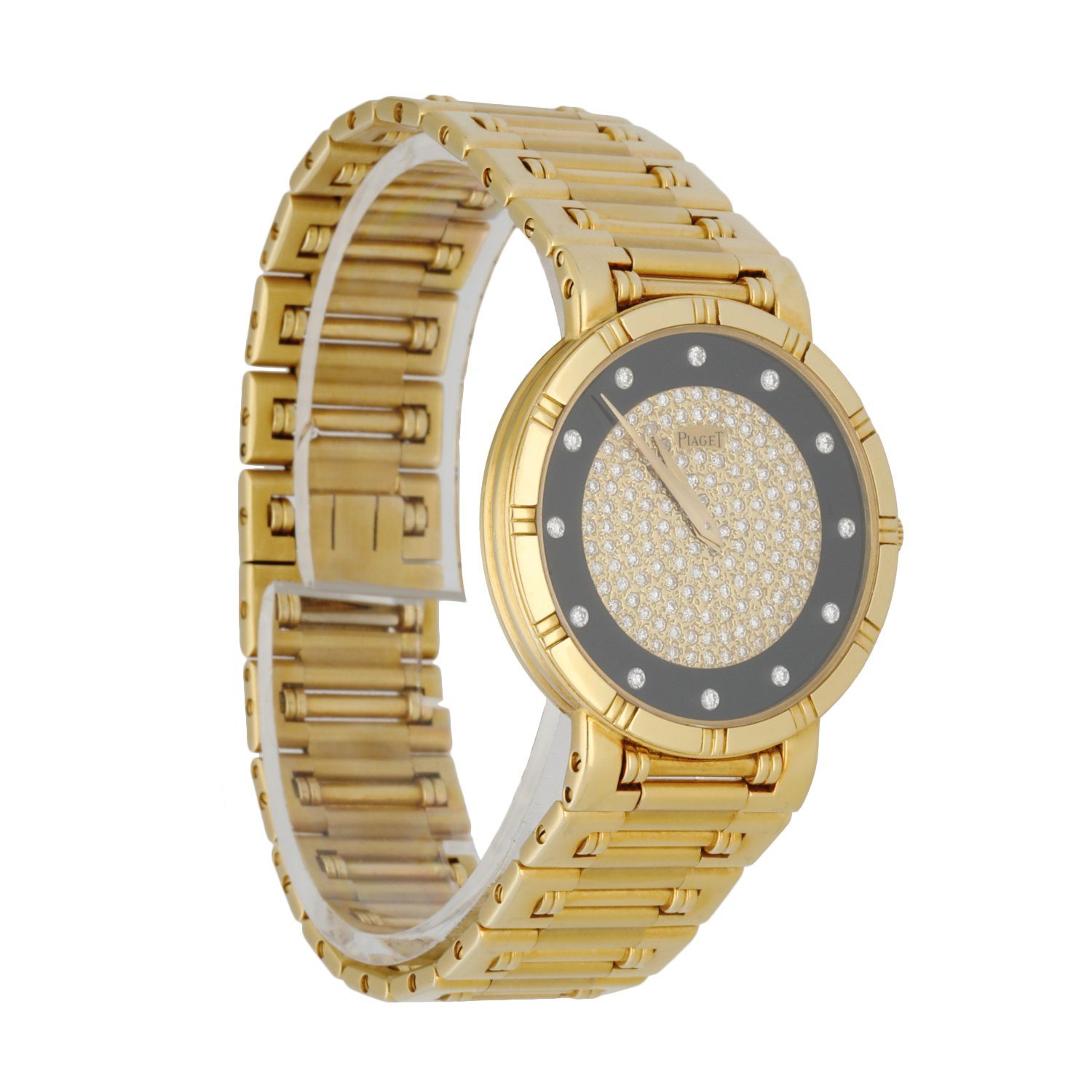 Piaget Dancer 84023 K81 Onyx Diamond Dial 18K Yellow Gold Ladies Watch