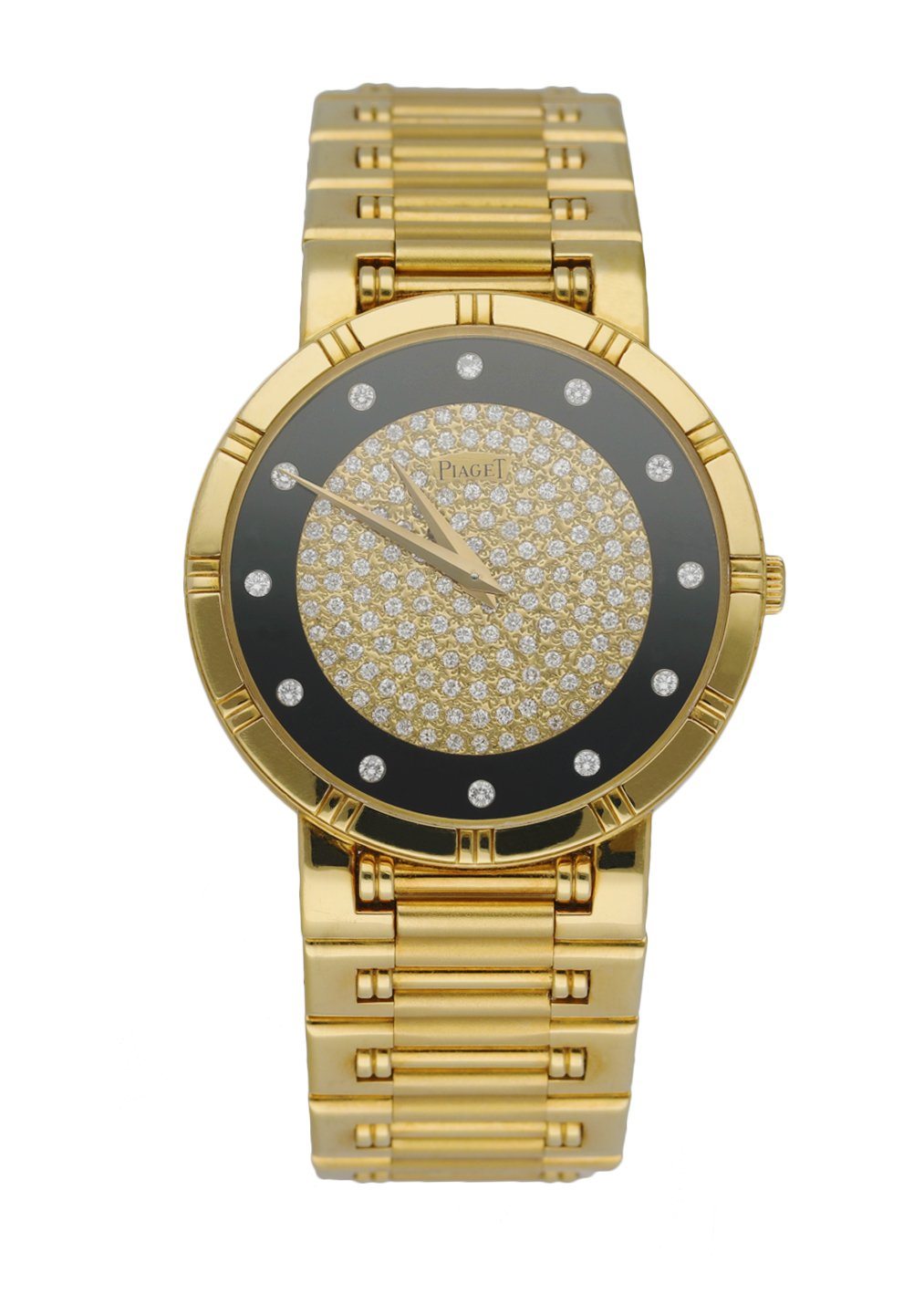 Piaget Dancer 84023 K81 Onyx Diamond Dial 18K Yellow Gold Ladies Watch