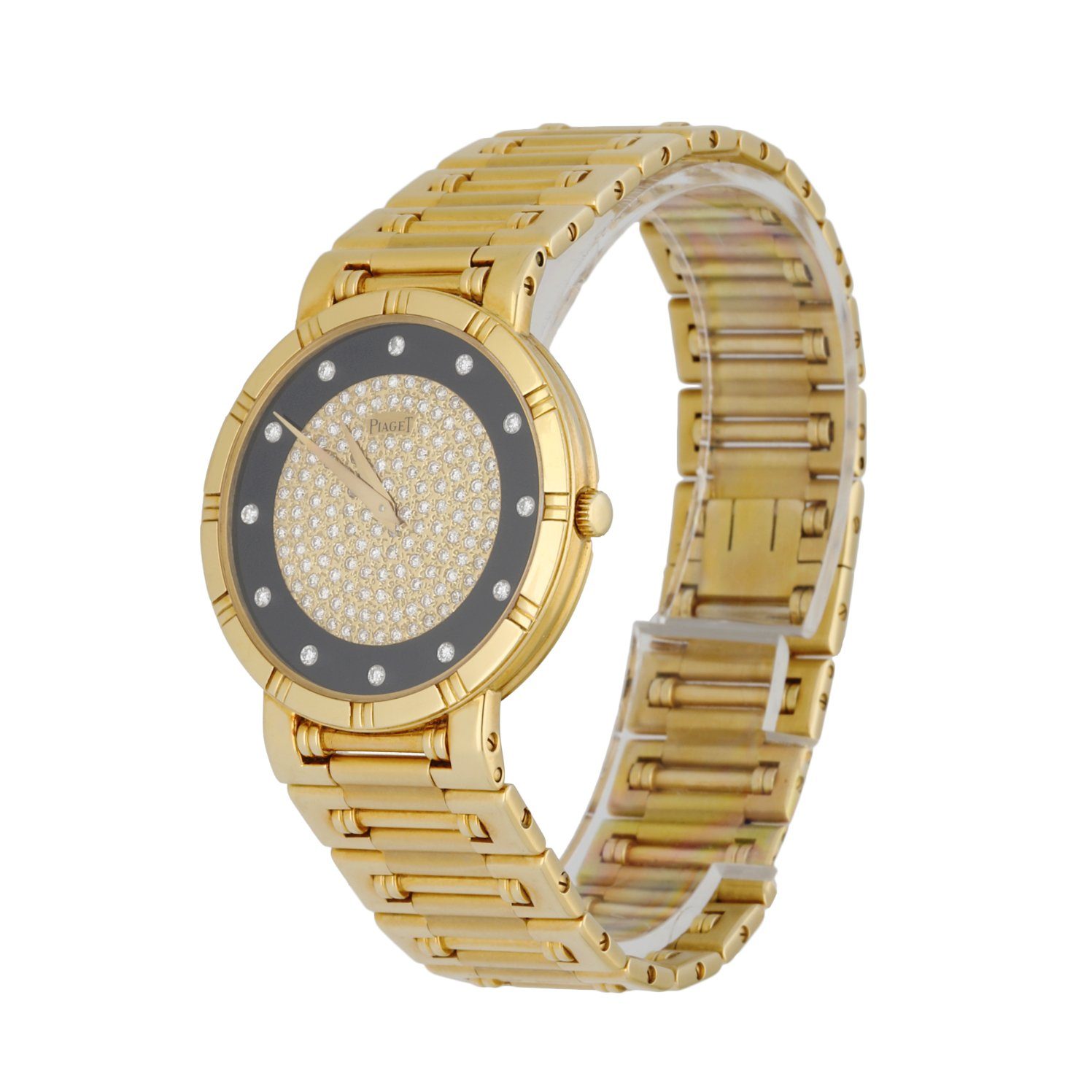 Piaget Dancer 84023 K81 Onyx Diamond Dial 18K Yellow Gold Ladies Watch