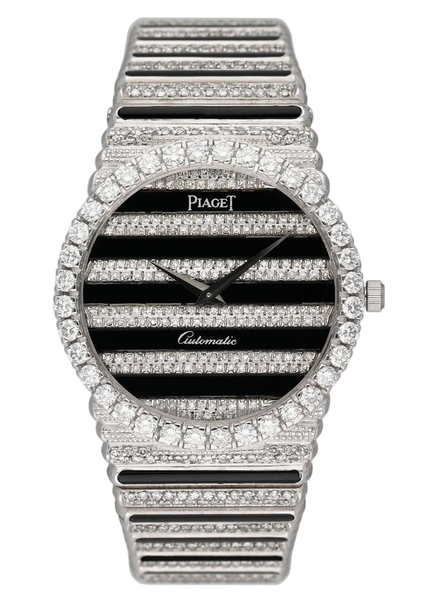 Piaget Polo 18K White Gold Diamond Onyx Ladies Watch