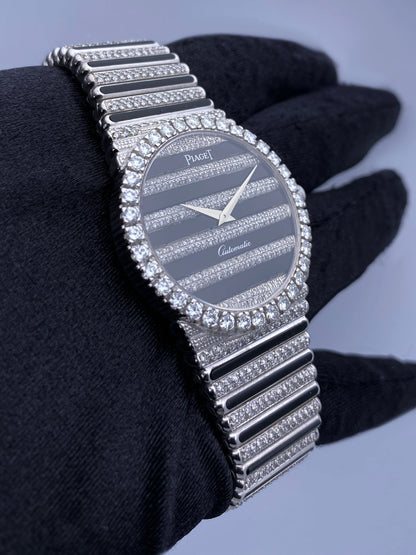 Piaget Polo 18K White Gold Diamond Onyx Ladies Watch