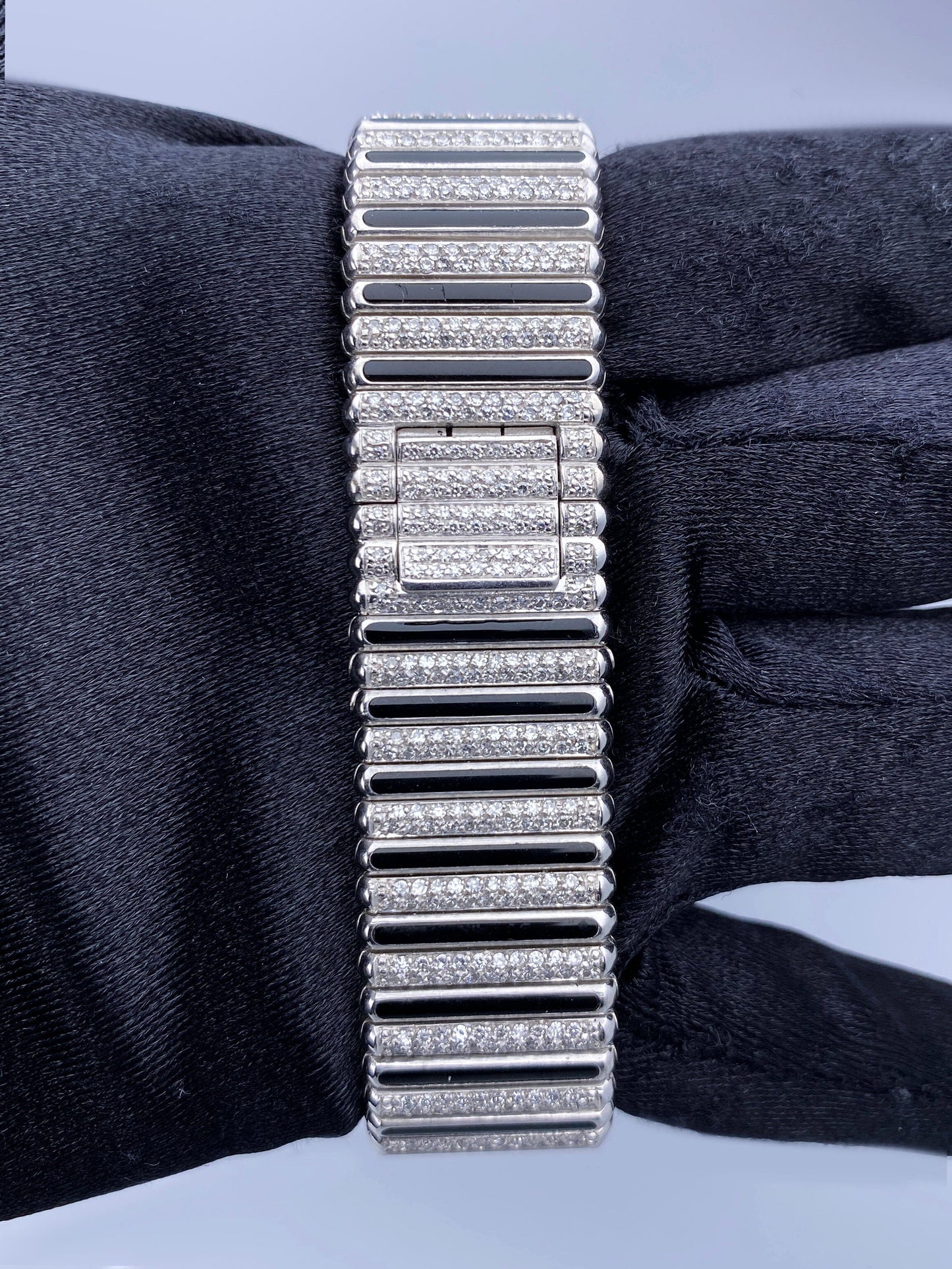 Piaget Polo 18K White Gold Diamond Onyx Ladies Watch