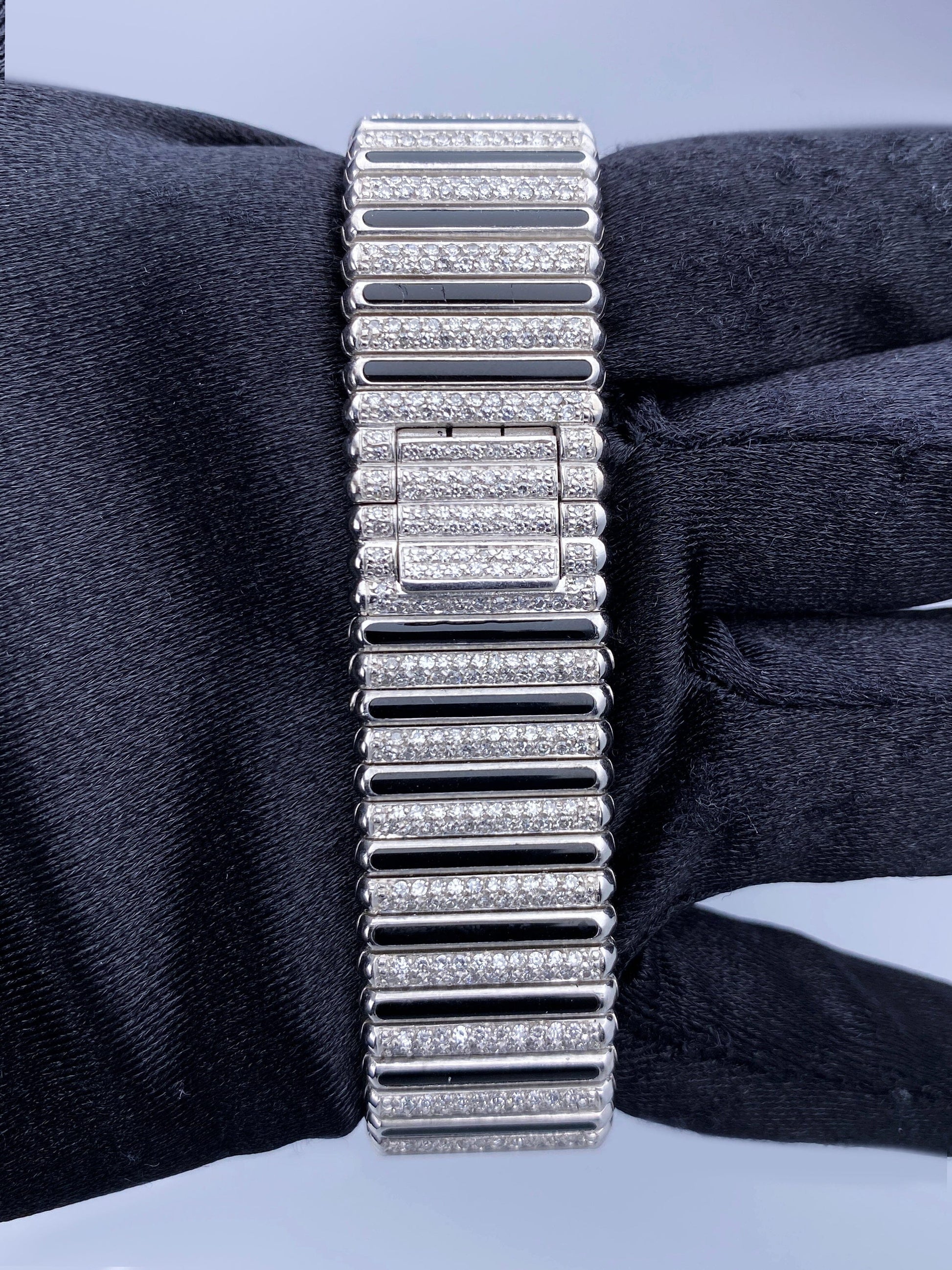 Piaget Polo 18K White Gold Diamond Onyx Ladies Watch