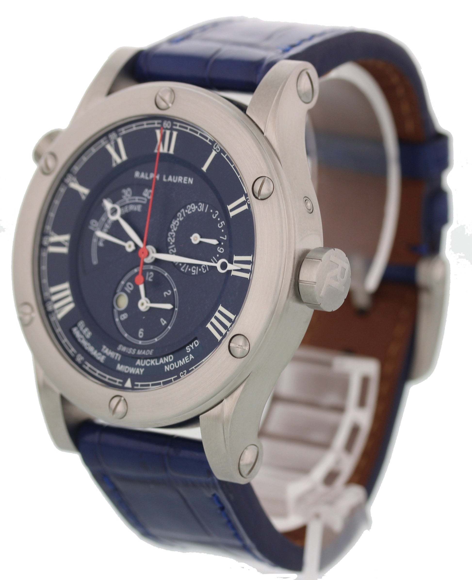 Ralph Lauren Sporting 45mm World Time Steel R0210700 Men’s Watch - Wristwatch
