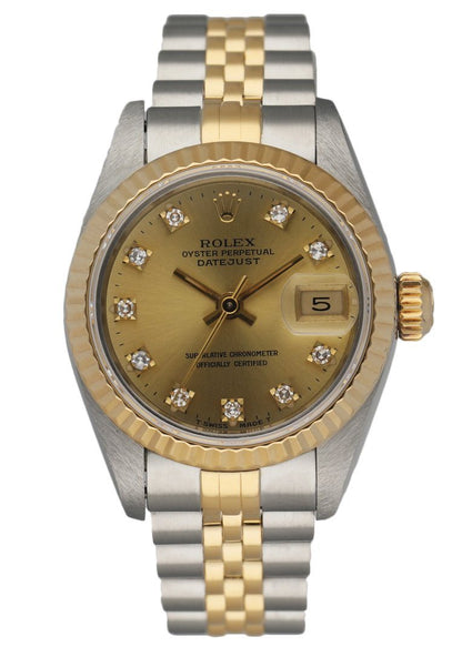 Rolex 69173 Stainless Steel & 18K Yellow Gold Diamond Dial Ladies Watch - Wristwatch