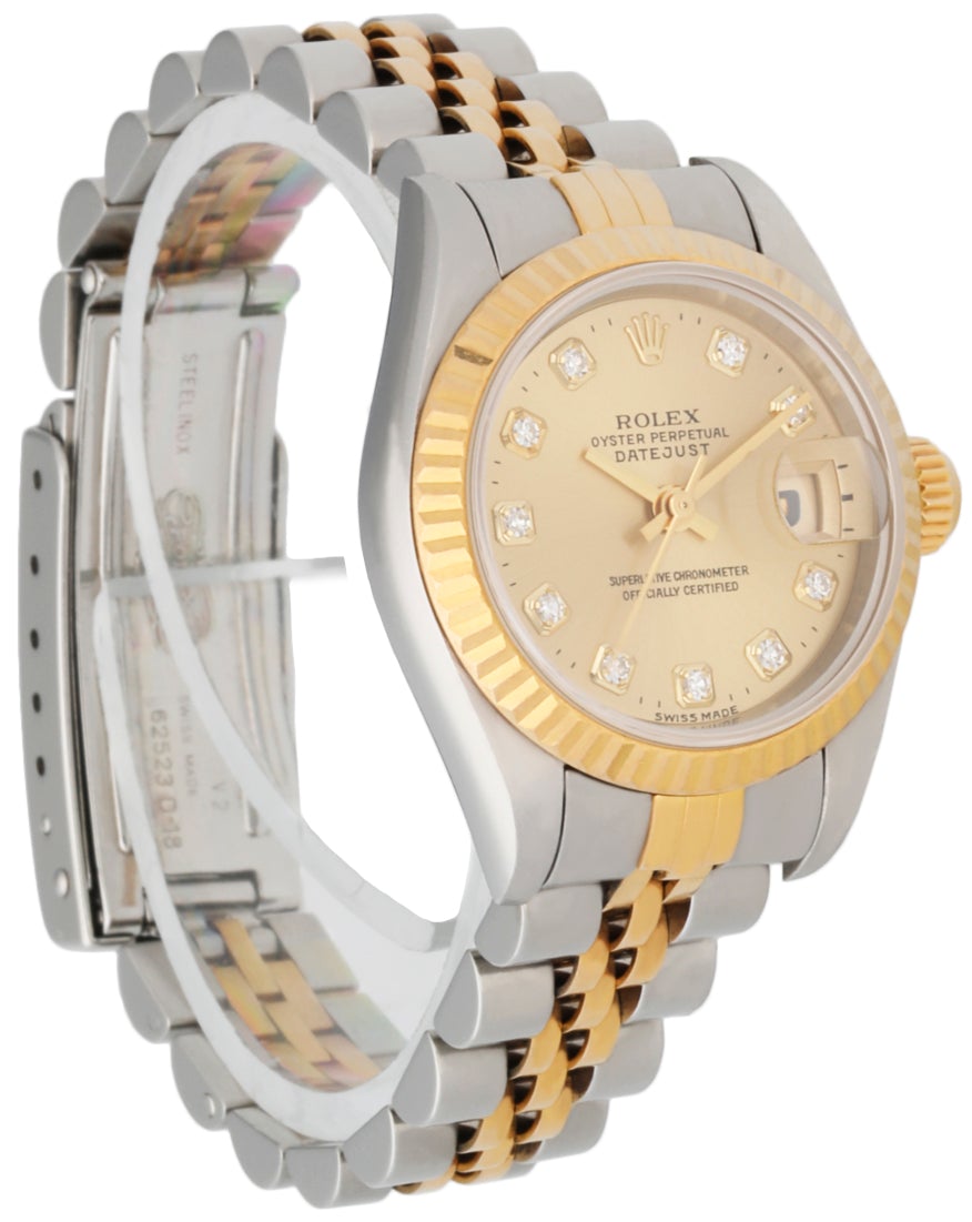 Rolex 69173 Stainless Steel & 18K Yellow Gold Diamond Dial Ladies Watch